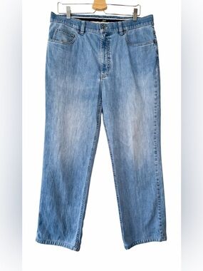 Hiltl Jeans 35x32 Blue Straight Leg Stretch Denim Men’s